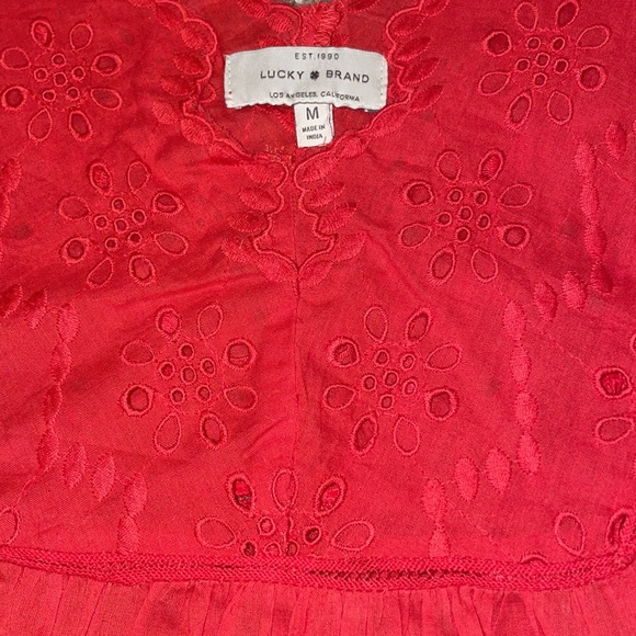 Lucky Brand Coral Lace and Embroidered Top - Picture 2 of 2